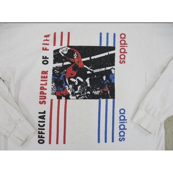 VINTAGE Adidas Adult Small White Fifa Soccer Shirt - Picture 3 of 12